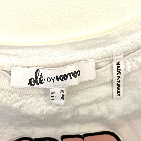 Ole by Koton size M (teenage) white graphic tee. EUC. - Picture 10 of 13